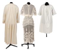 Six Edwardian Cotton Dresses: Three Day Dresses, Three Bed Jackets and Night Gowns, 1910s