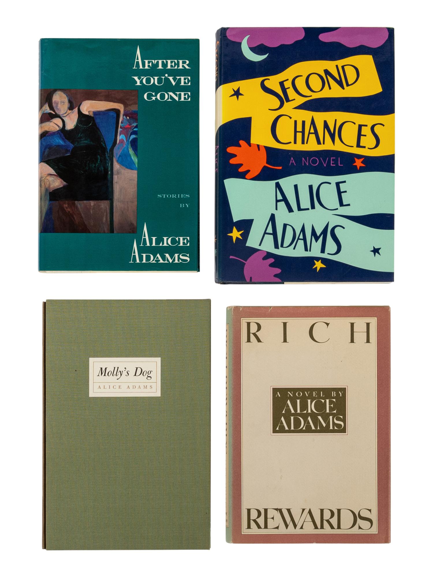 ADAMS, Alice (1926-1999). A group of 4 works by Adams, MOST FIRST EDITION, ALL SIGNED, comprising: