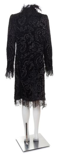 An Oscar de la Renta Black Velvet Evening Coat, No size.