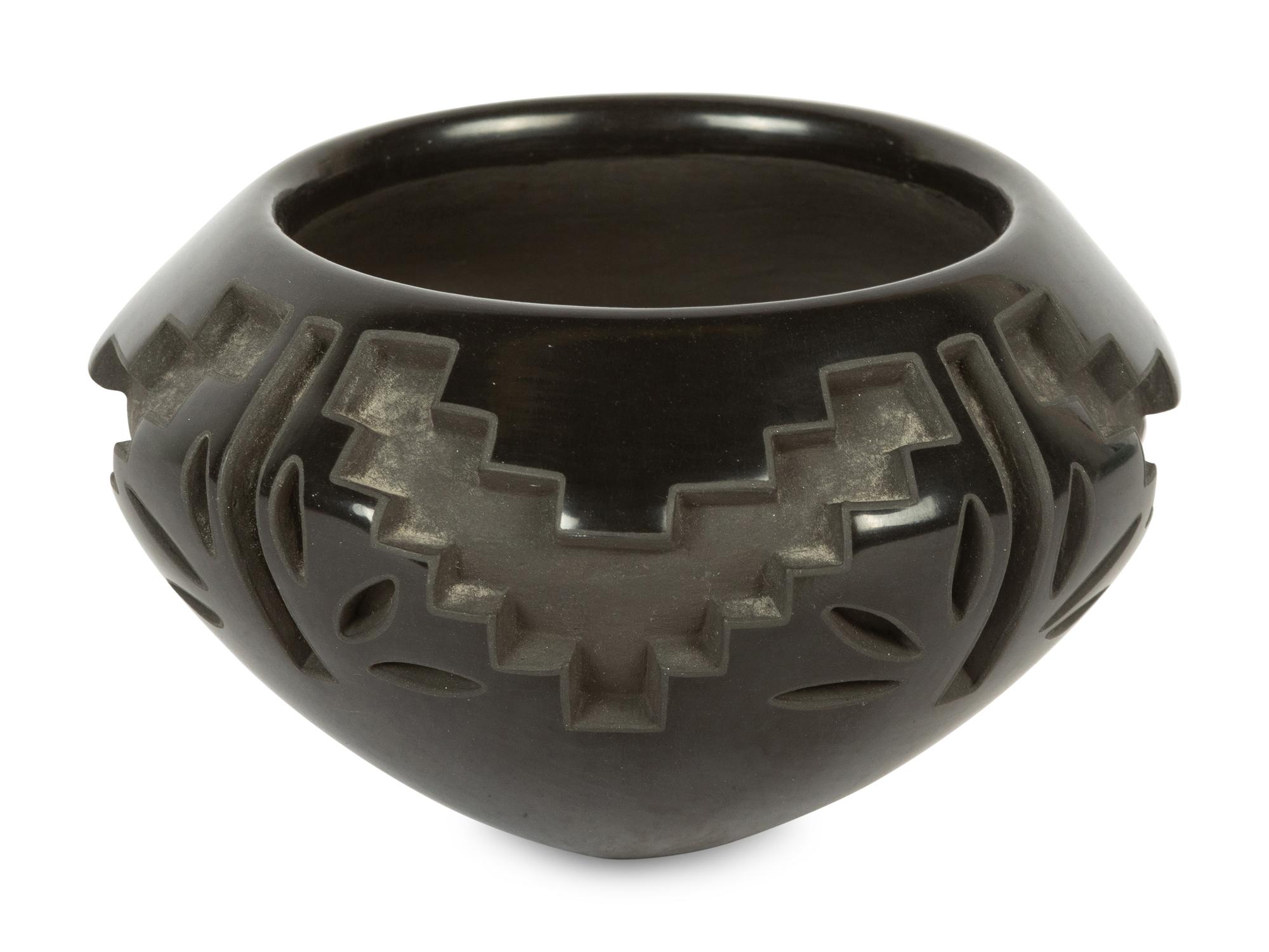 Carved Blackware Pottery