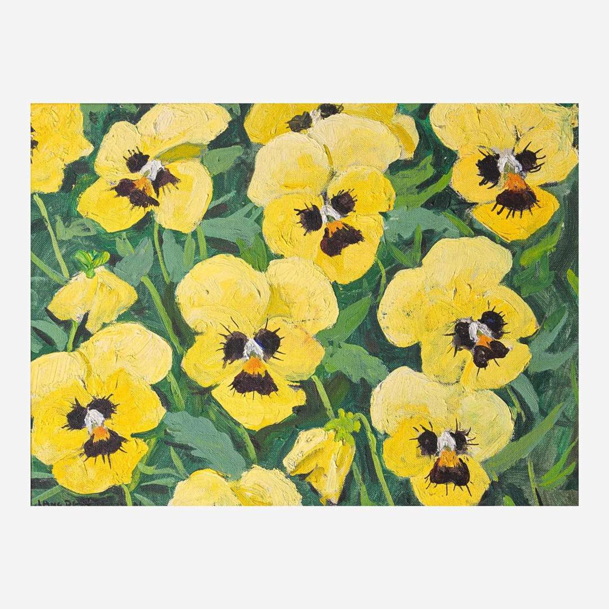 Jane Peterson (American, 1876-1965) Still Life with Yellow Pansies