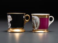 Two Animal Breeder's Porcelain Occupational Shaving Mugs