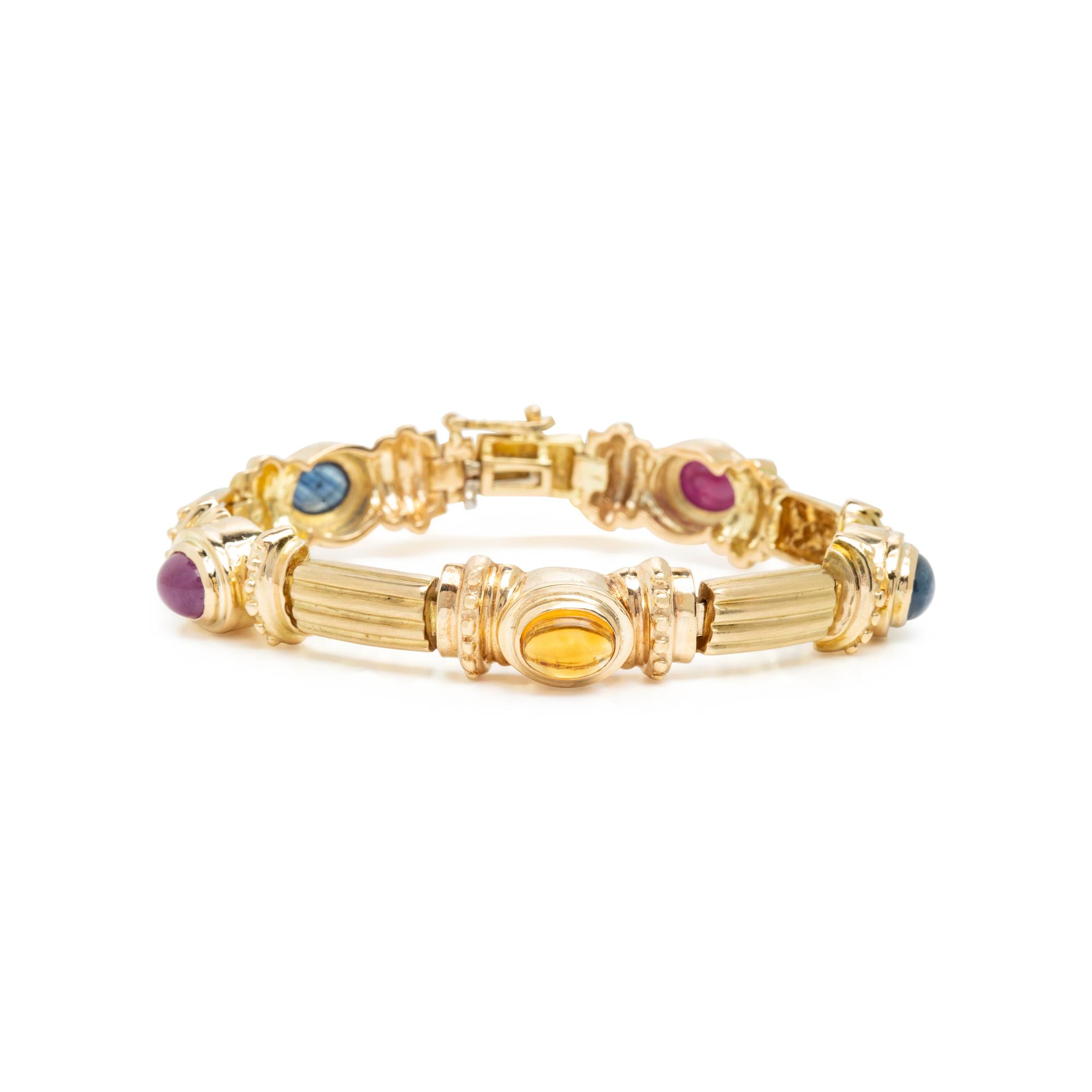 Yellow Gold and Multigem Bracelet