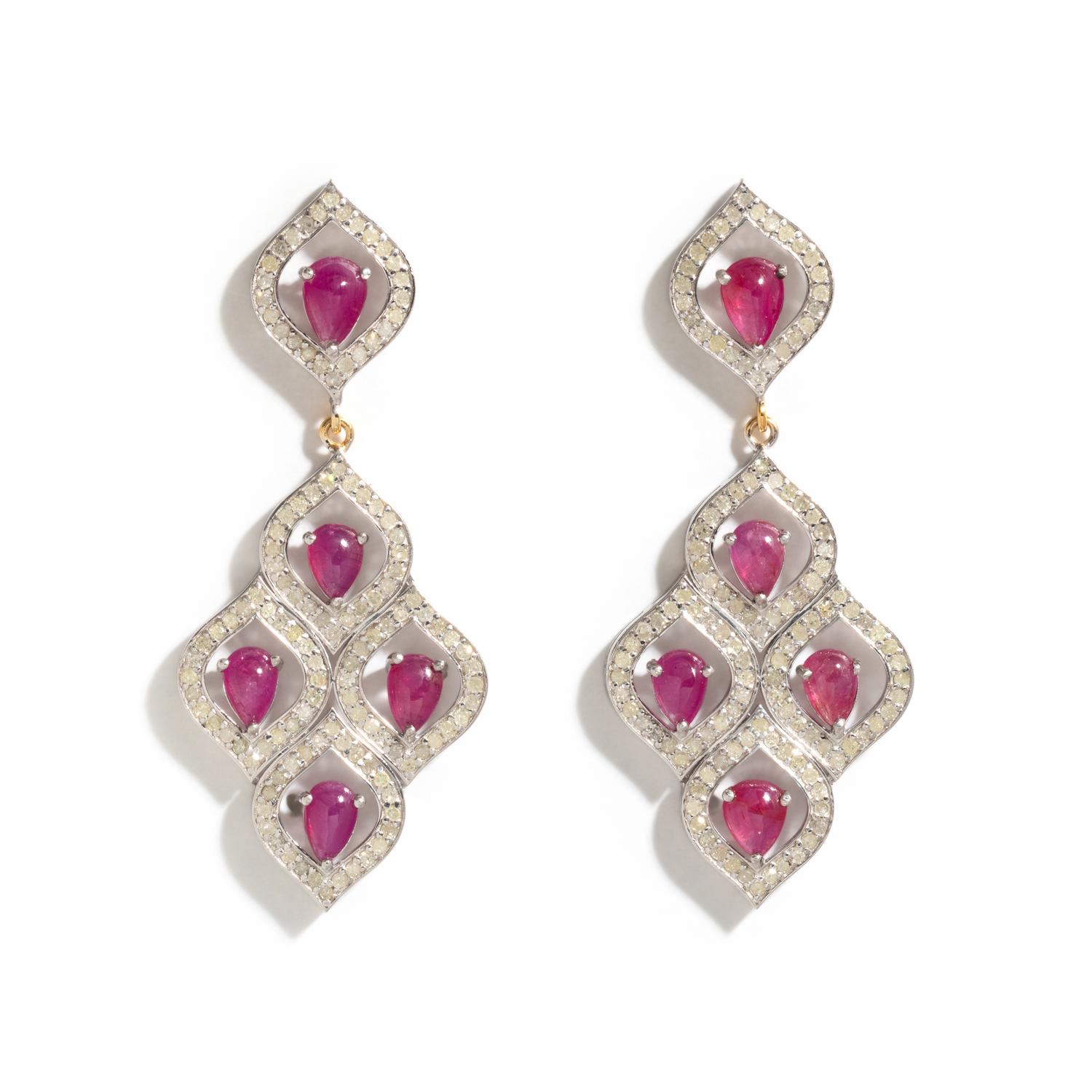 RUBY AND DIAMOND EARRINGS