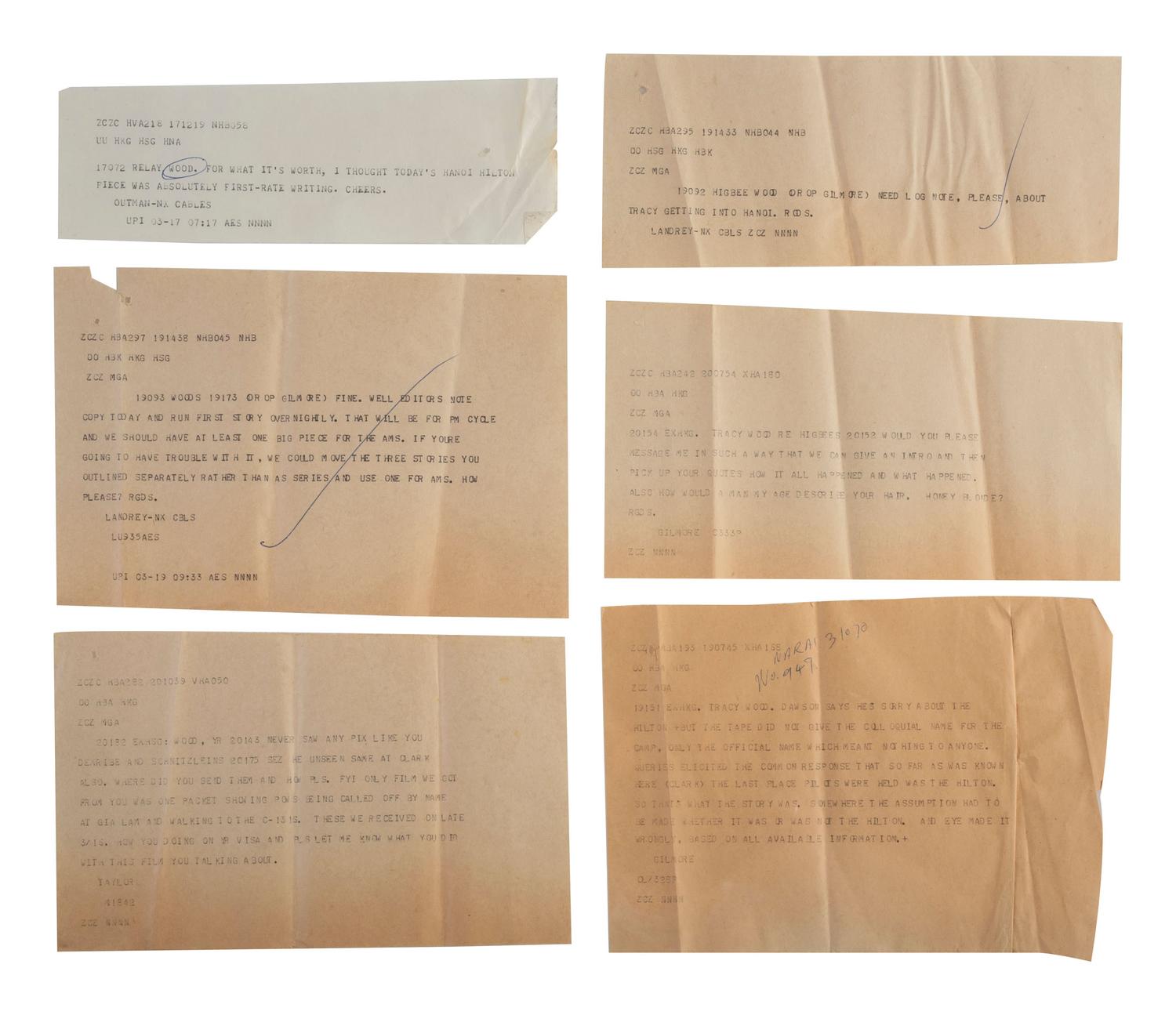 [VIETNAM WAR] - [WOMEN]. Vietnam War-era papers of Pulitzer Prize-winning combat journalist Tracy A. Wood (1943-2020), including documents related to the 1973 release of American POWs in Hanoi.