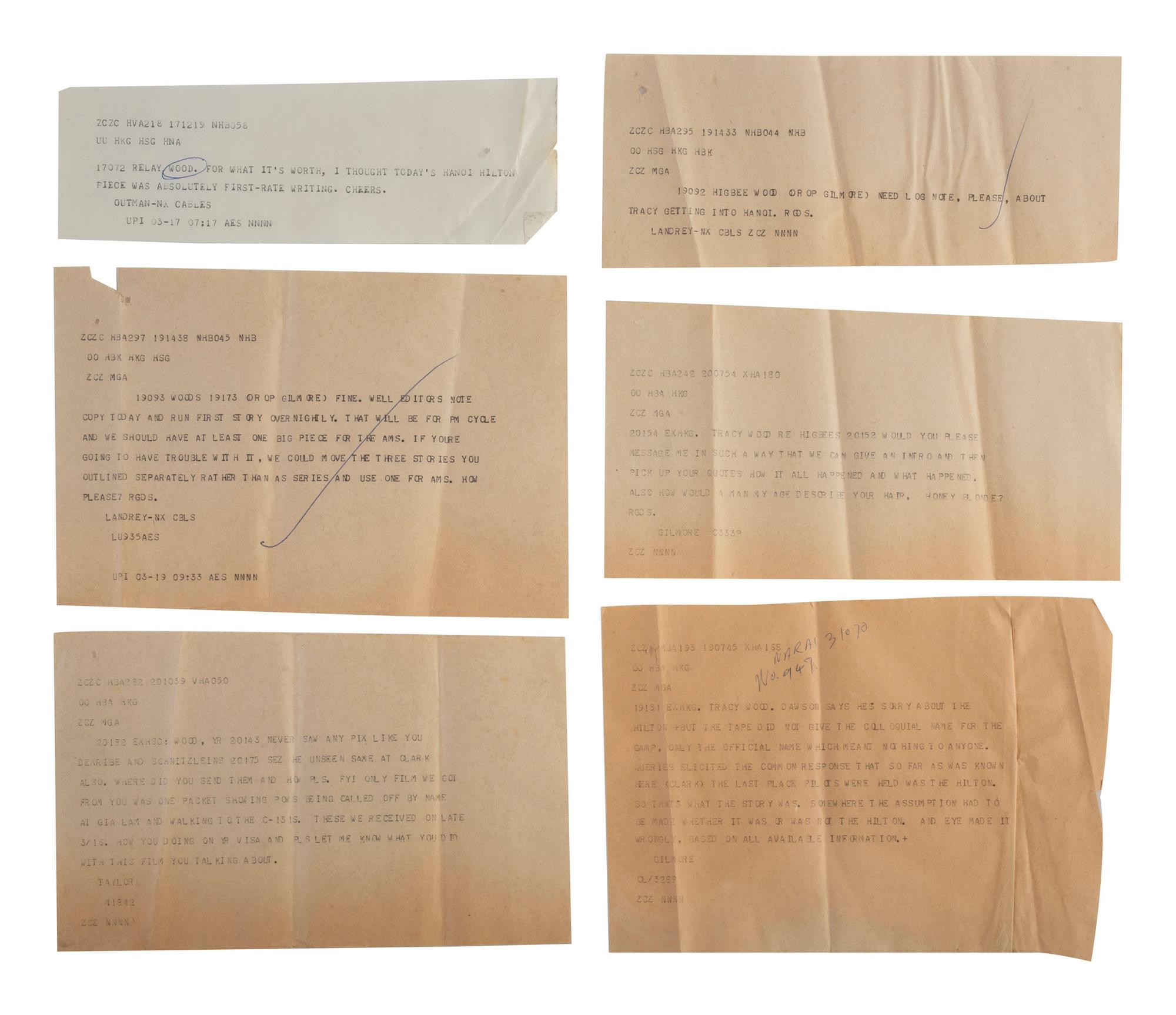 [VIETNAM WAR] - [WOMEN]. Vietnam War-era papers of Pulitzer Prize-winning combat journalist Tracy A. Wood (1943-2020), including documents related to the 1973 release of American POWs in Hanoi.