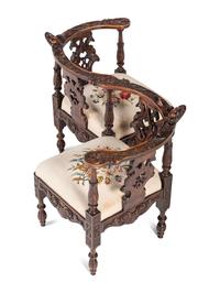 A Renaissance Revival Walnut Tete-A-Tete