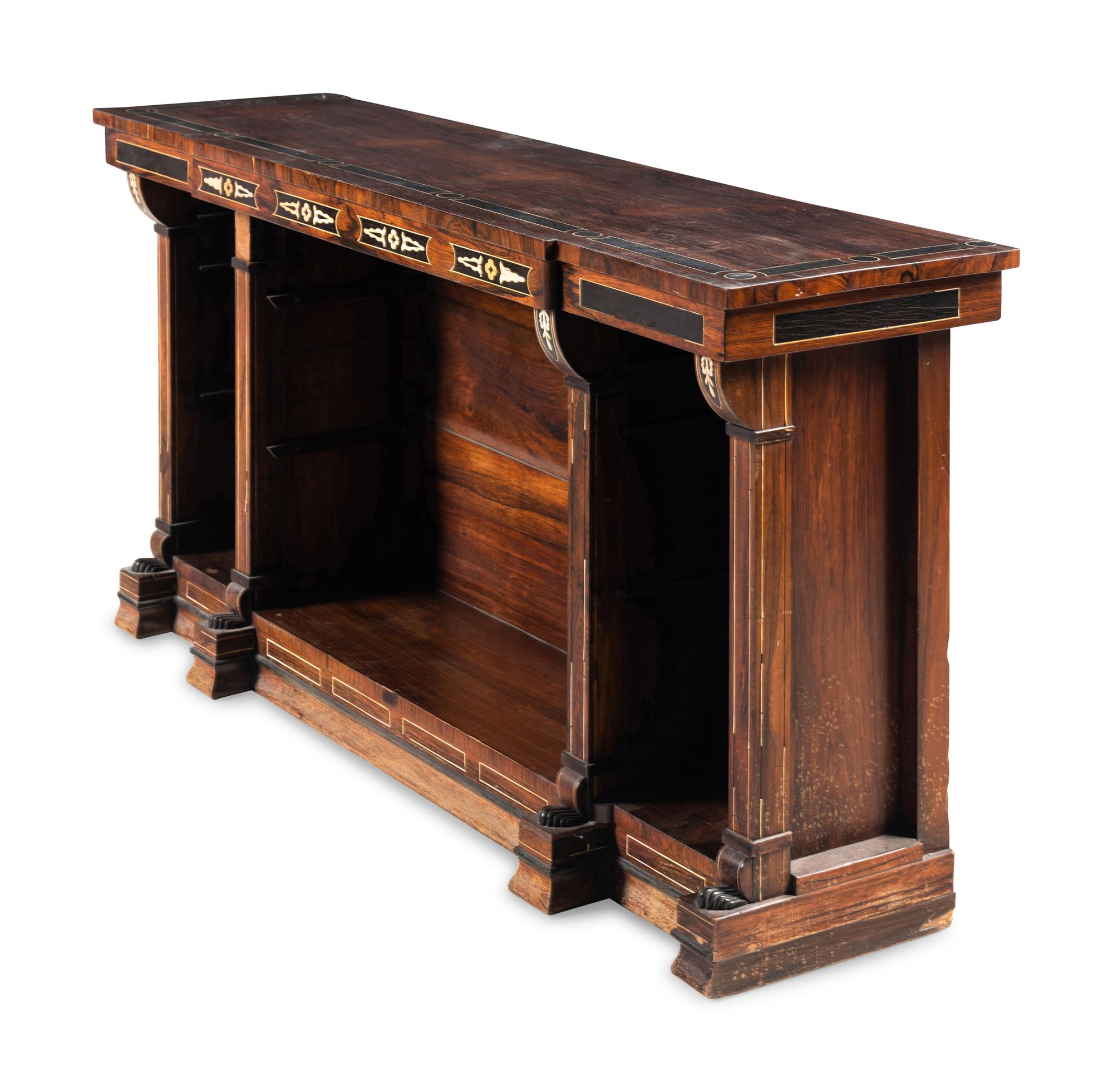 A Regency Ebony Inlaid Rosewood Server