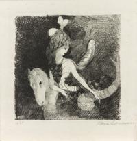 Marie Laurencin, (French, 1883-1956), The Plumed Horsewoman (La Cavalière), 1926 and Fillette, 1945 (a group of 2)