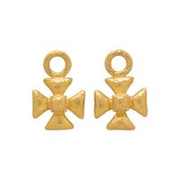 ELIZABETH LOCKE, PAIR OF YELLOW GOLD MALTESE CROSS PENDANTS