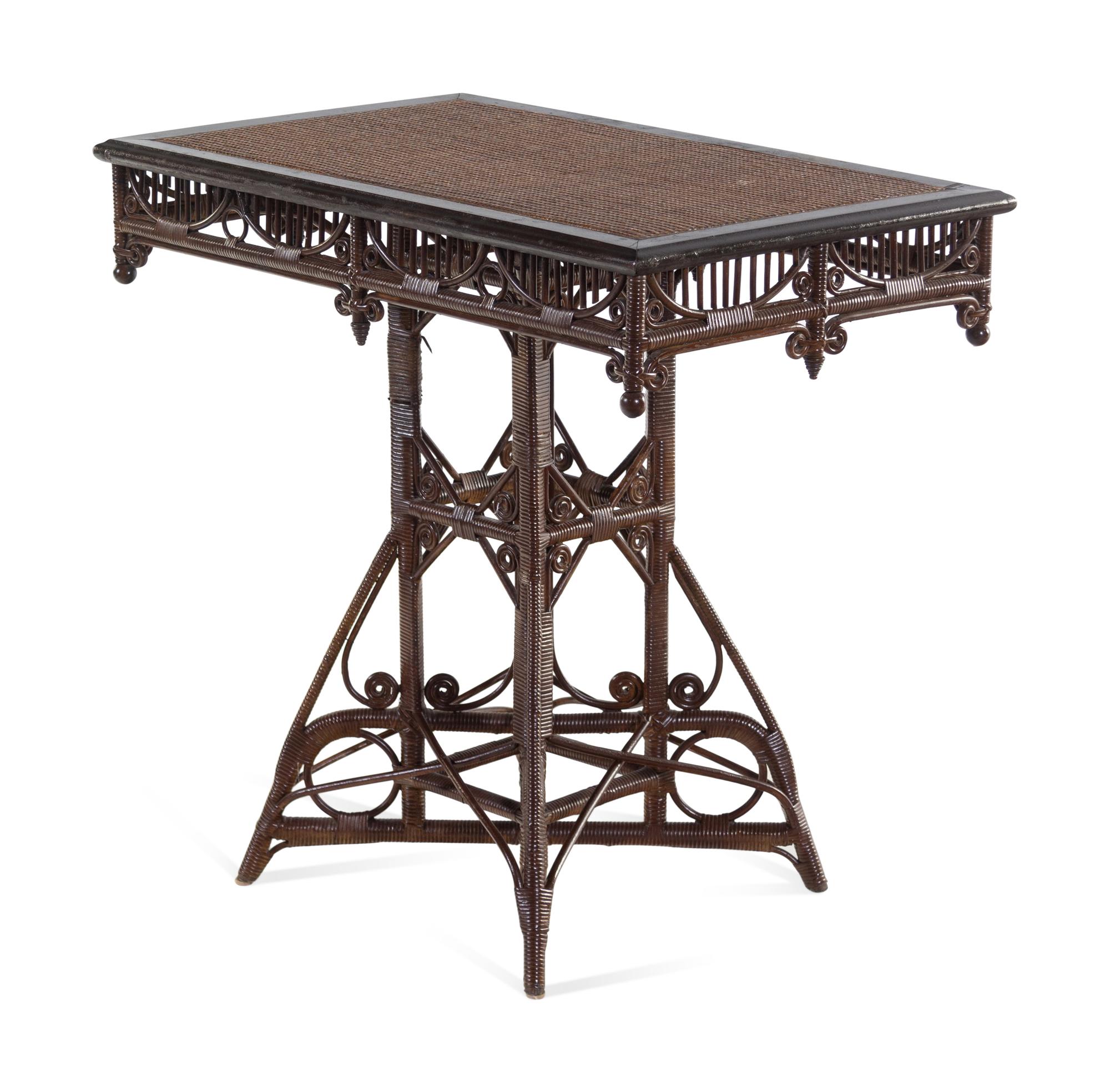 A Victorian Rattan Side Table