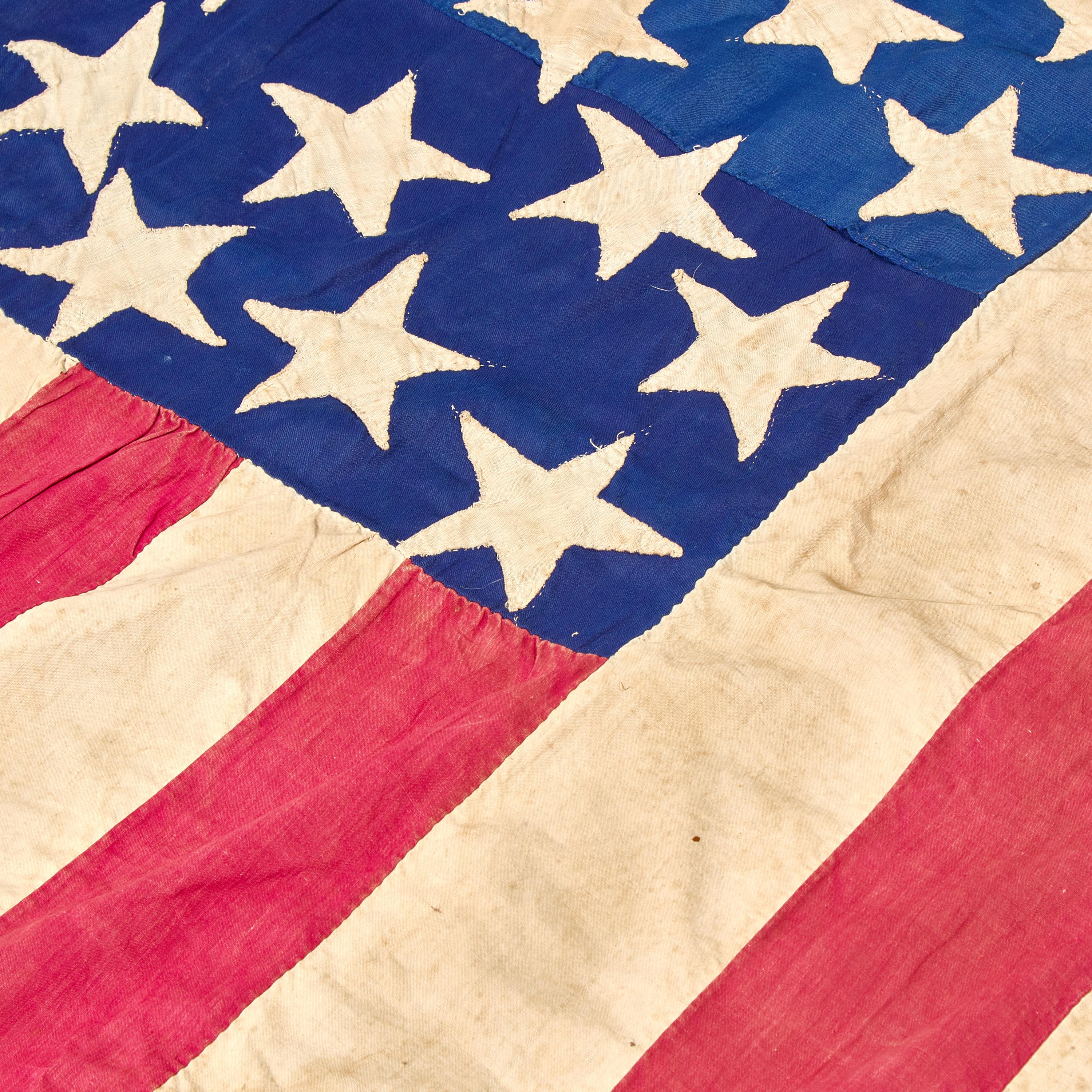 A 34-Star Hand-Sewn American Flag Commemorating Kansas Statehood