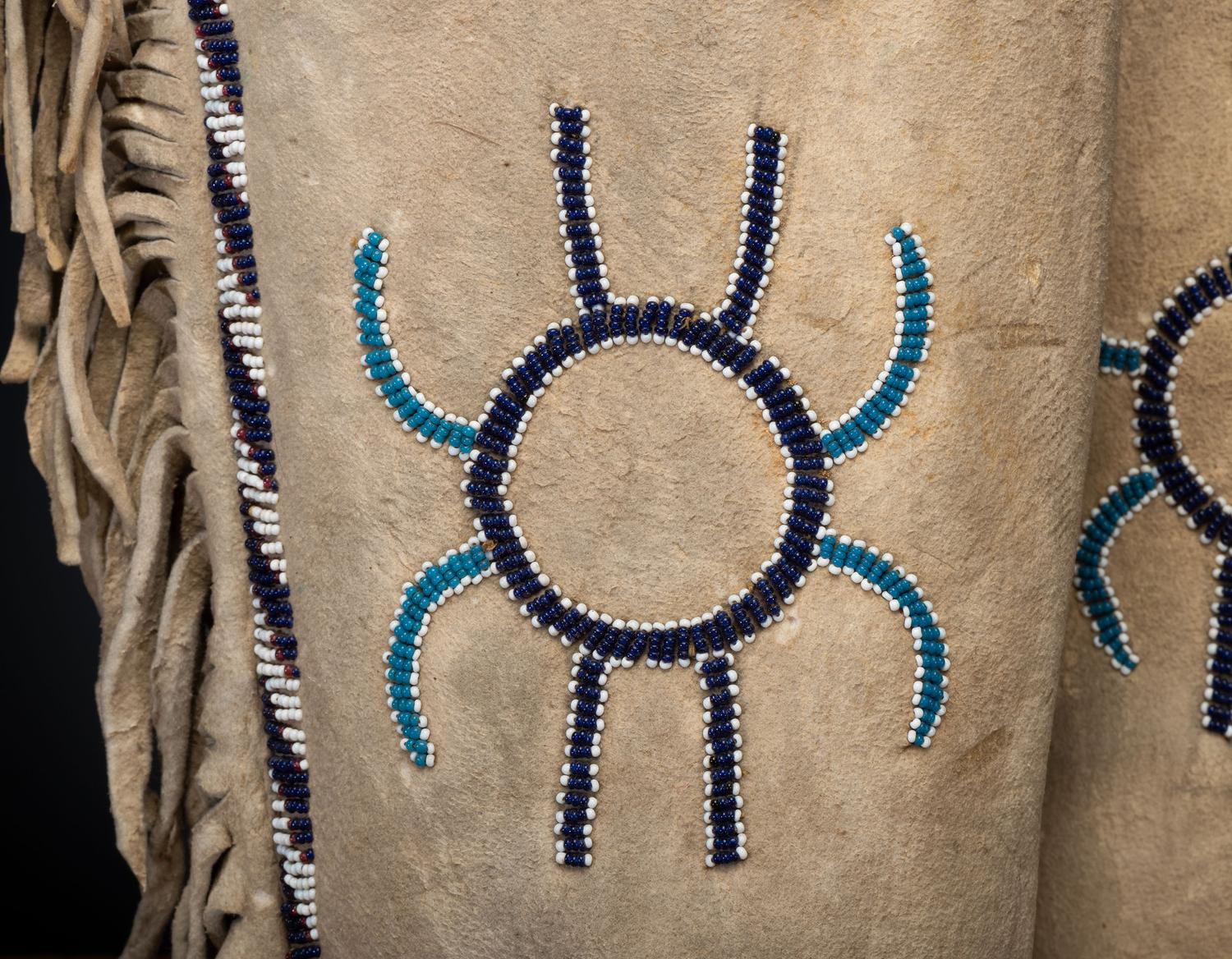 Apache Beaded Hide Moccasins, Signed by Geronimo