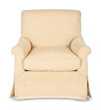 A Contemporary Upholstered Club Chair with Ribbed Upholstery