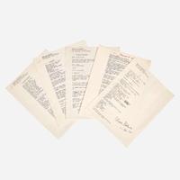 [Counter-Culture] Bukowski, Charles Group of 5 Typed Poems from "Love is a Dog From Hell"