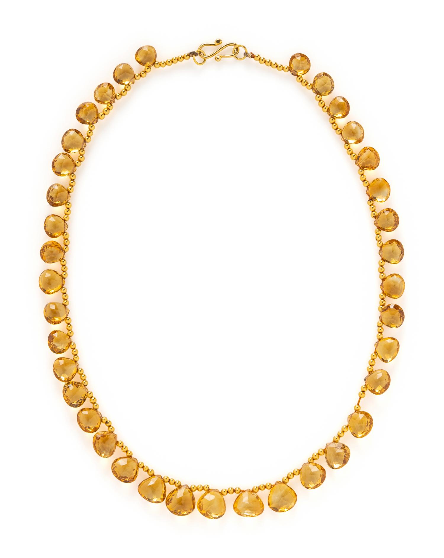 YELLOW GOLD AND CITRINE NECKLACE