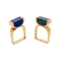 TWO MODERNIST GEMSTONE RINGS