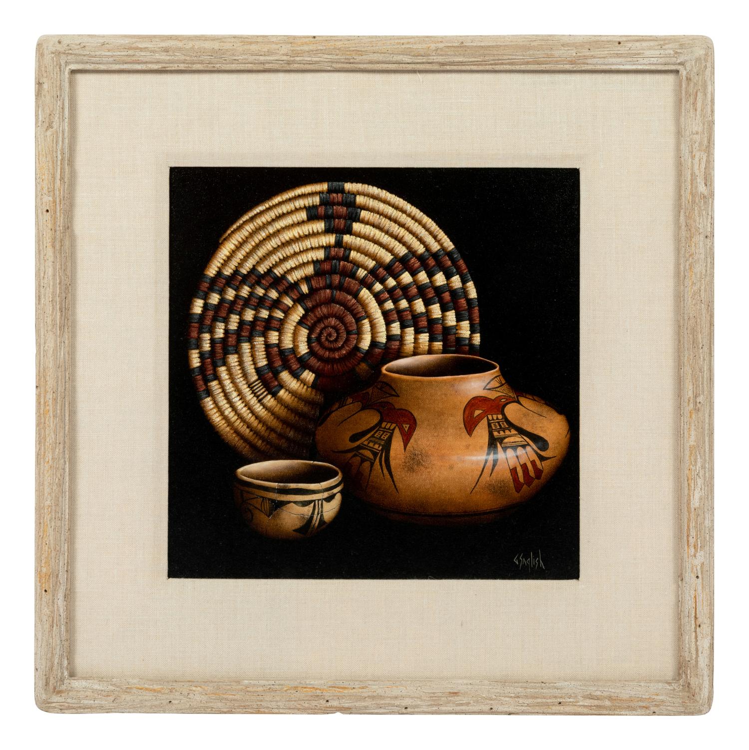 Three Works: Three Pottery Jars , Basket Tray with Two Jars and Two Pottery Jars