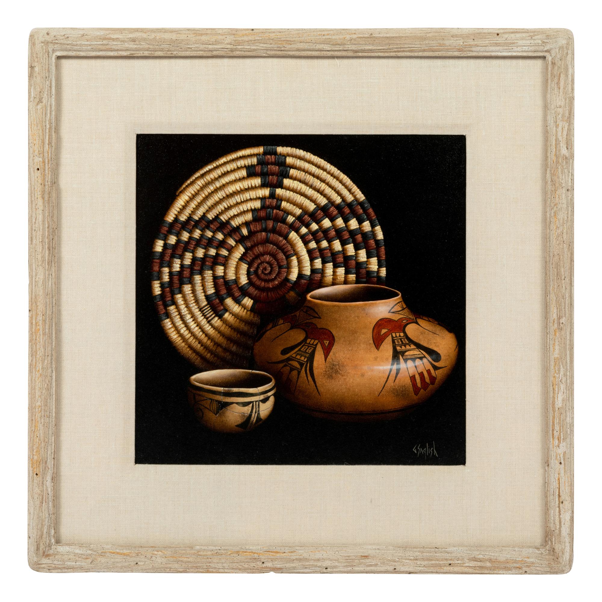 Three Works: Three Pottery Jars , Basket Tray with Two Jars and Two Pottery Jars