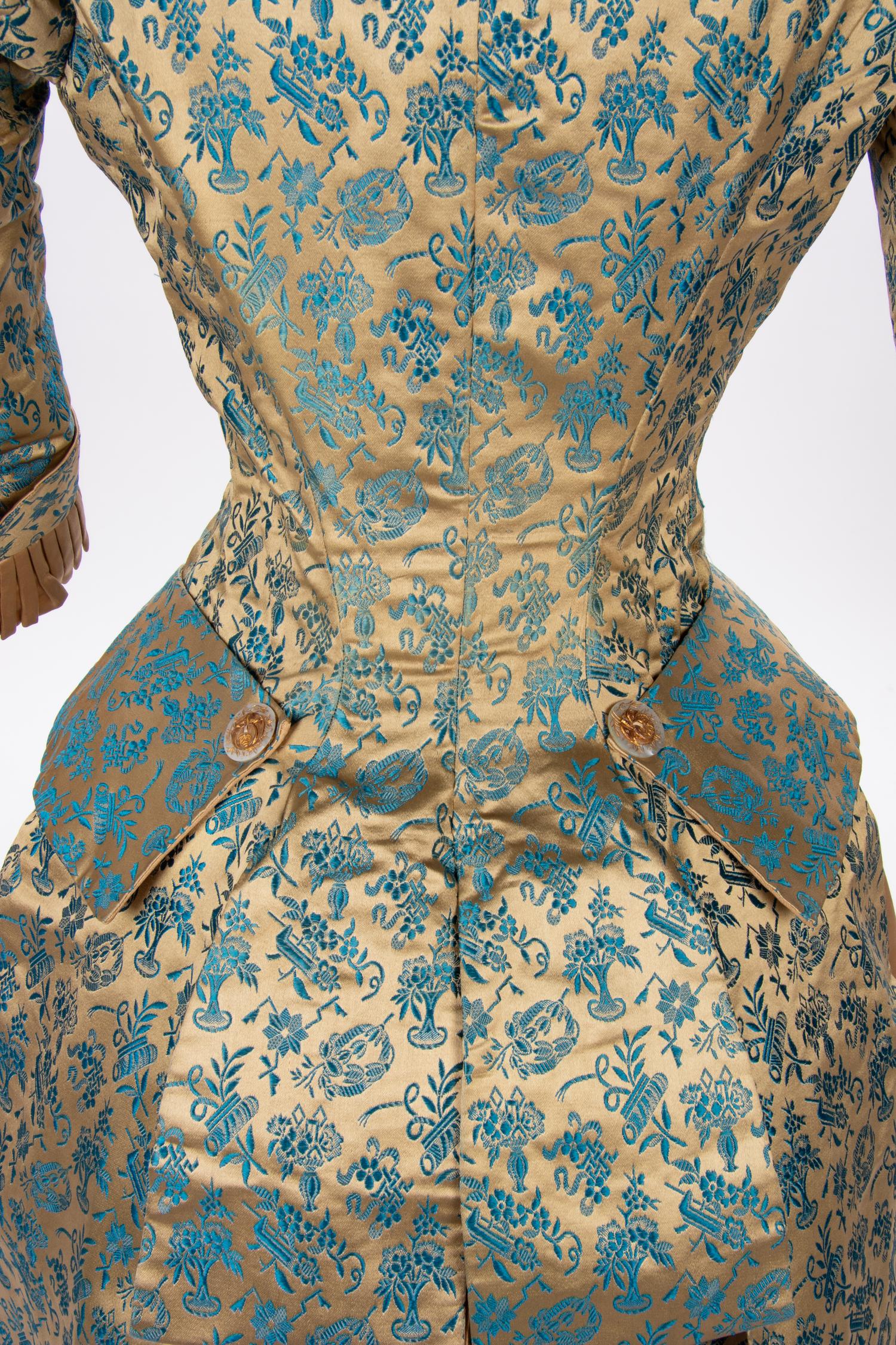 Silk Two-Piece Bustle Dress, 1880s