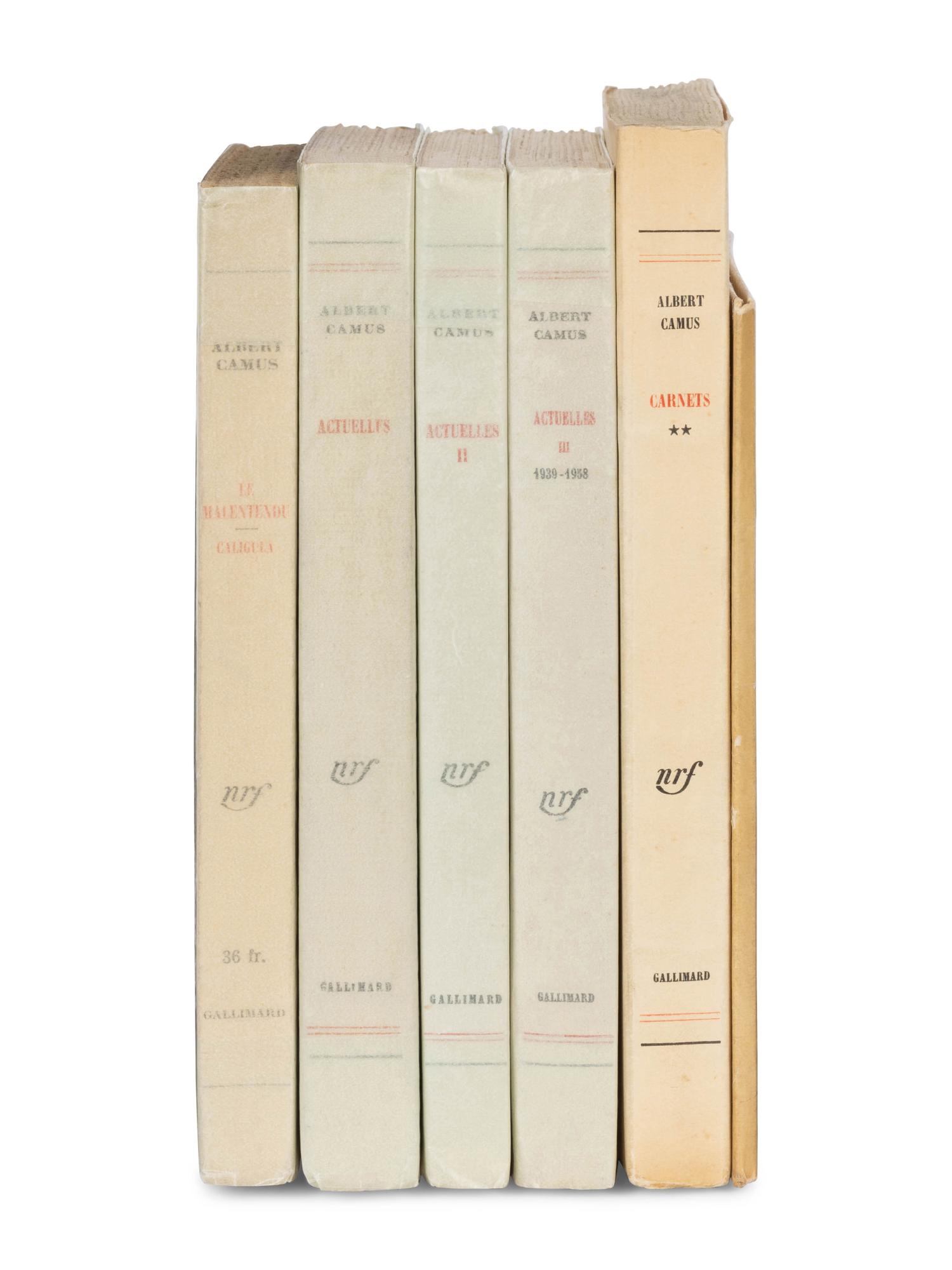 CAMUS, Albert, (1913-1960). Group of 6 works in French, comprising: