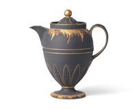 A Wedgwood Parcel Gilt Black Basalt Coffee Pot