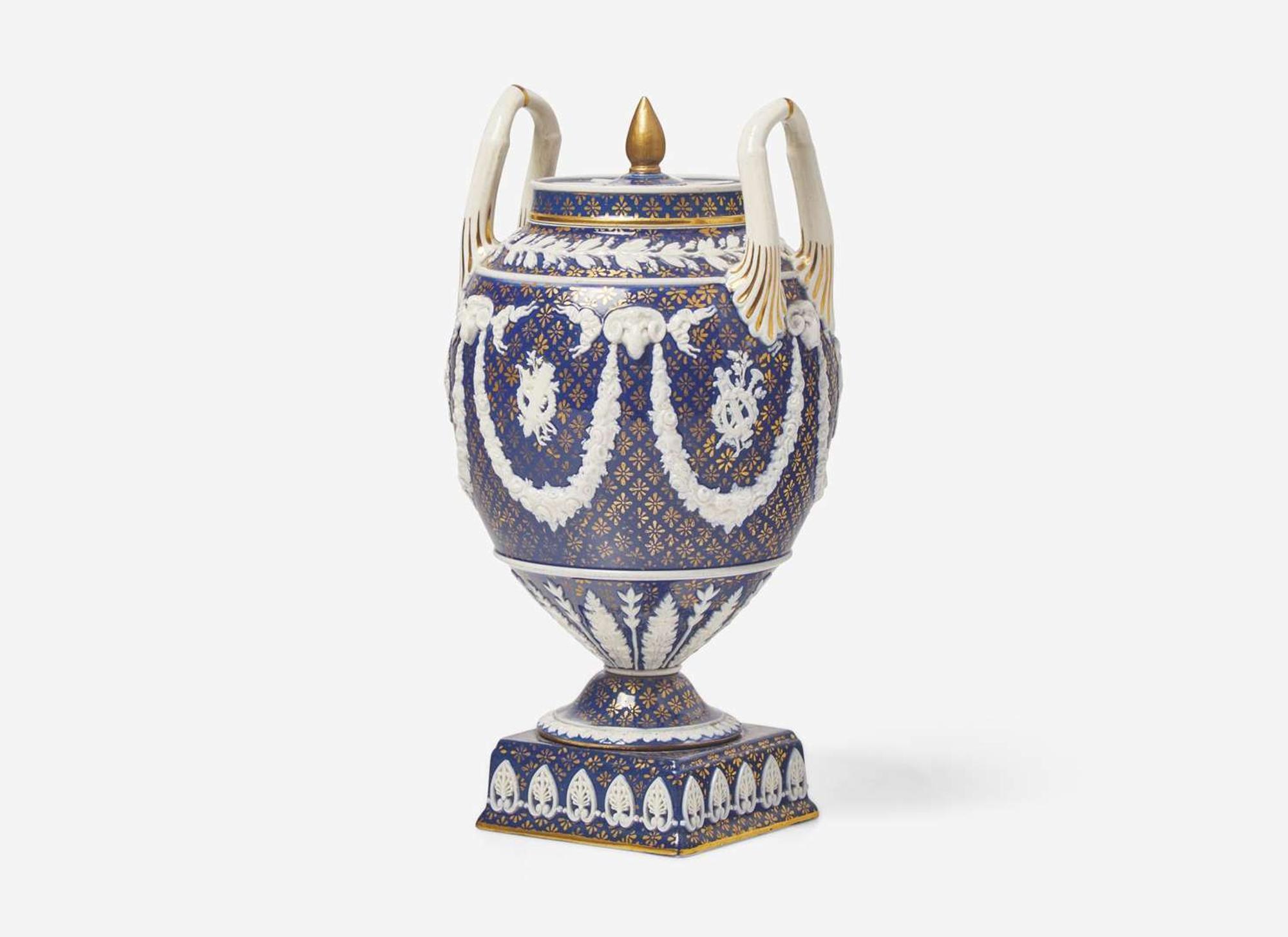 A Wedgwood Victoria Ware Covered Vase, UK, circa 1890