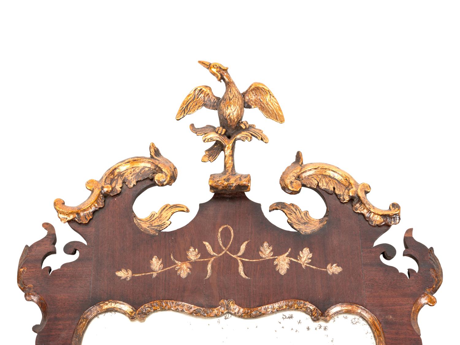 A George III Parcel Gilt Mahogany Mirror