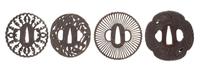 Four Cast Iron Tsubas Height of largest 3 1/4 inches. — 18TH-19TH CENTURY