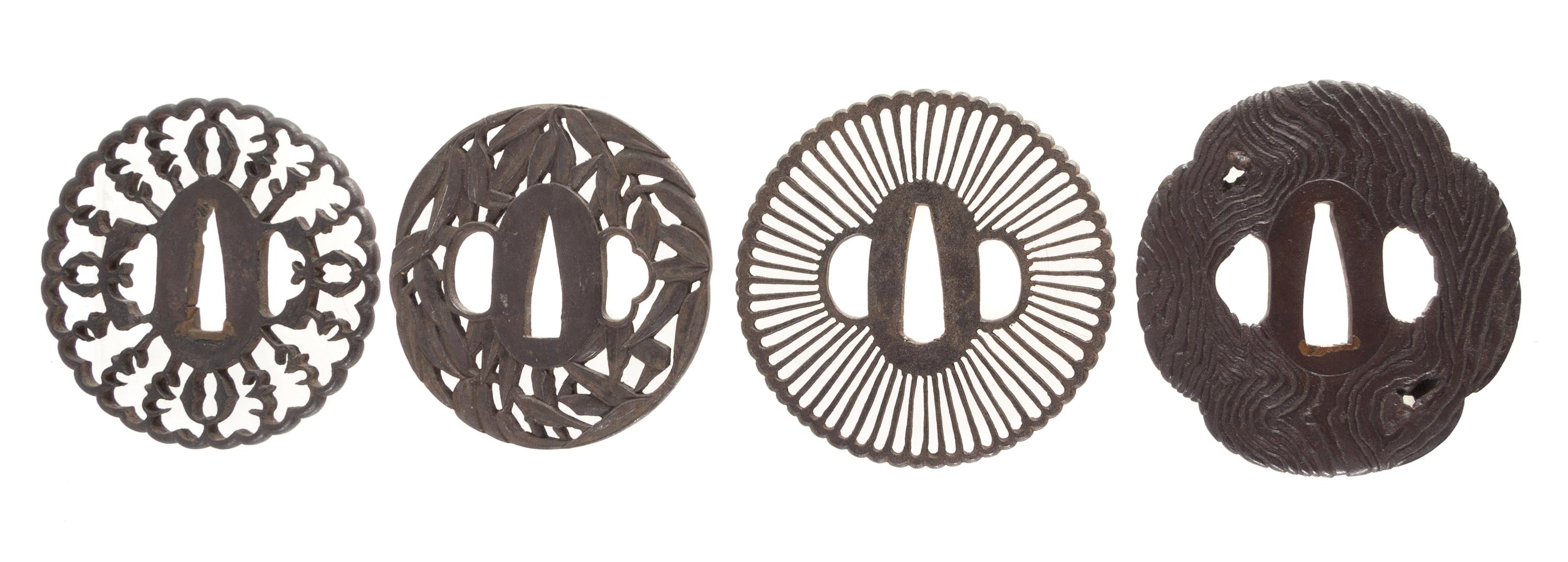 Four Cast Iron Tsubas Height of largest 3 1/4 inches. — 18TH-19TH CENTURY