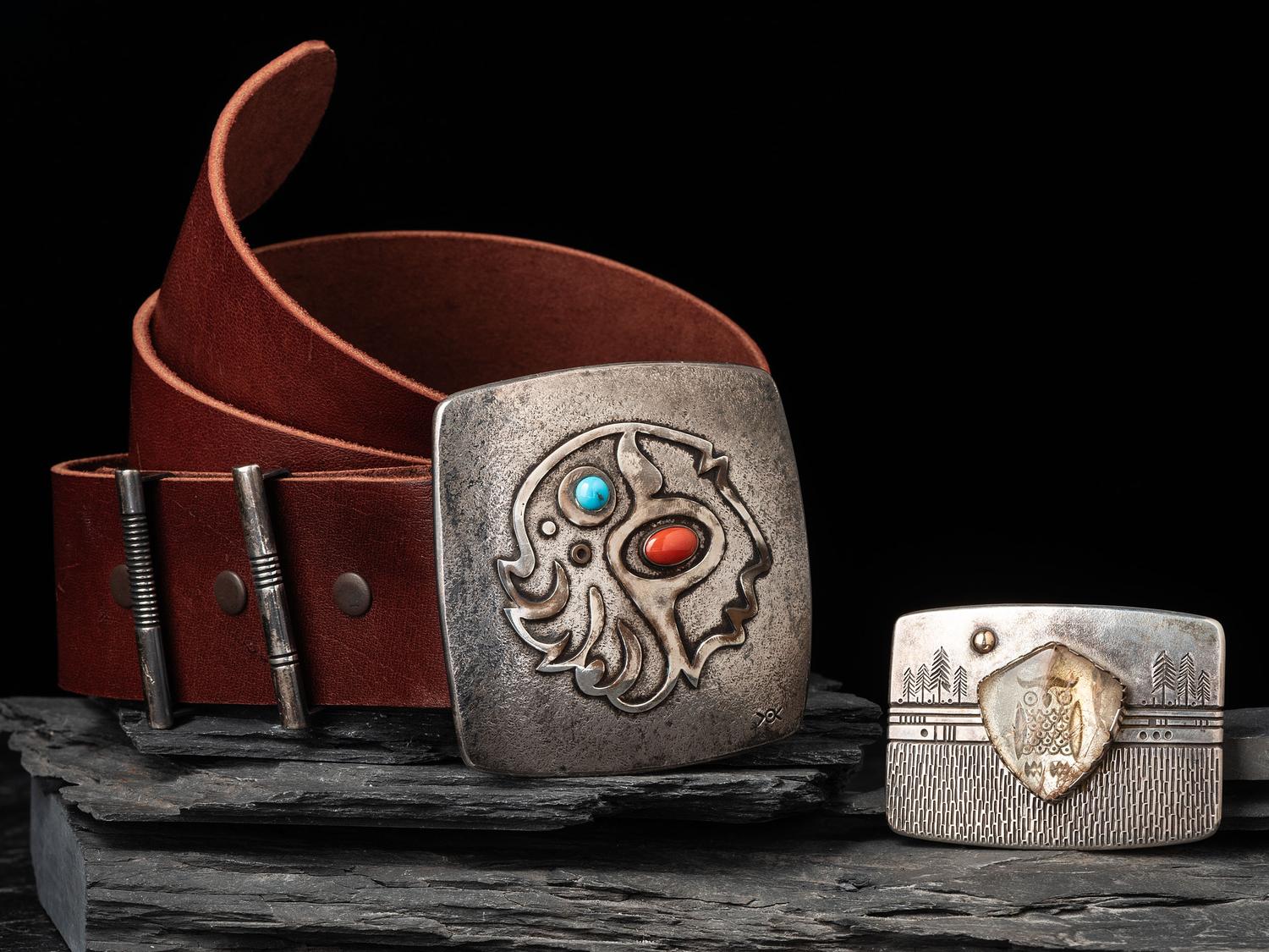 Pair of Silver Belt Buckles