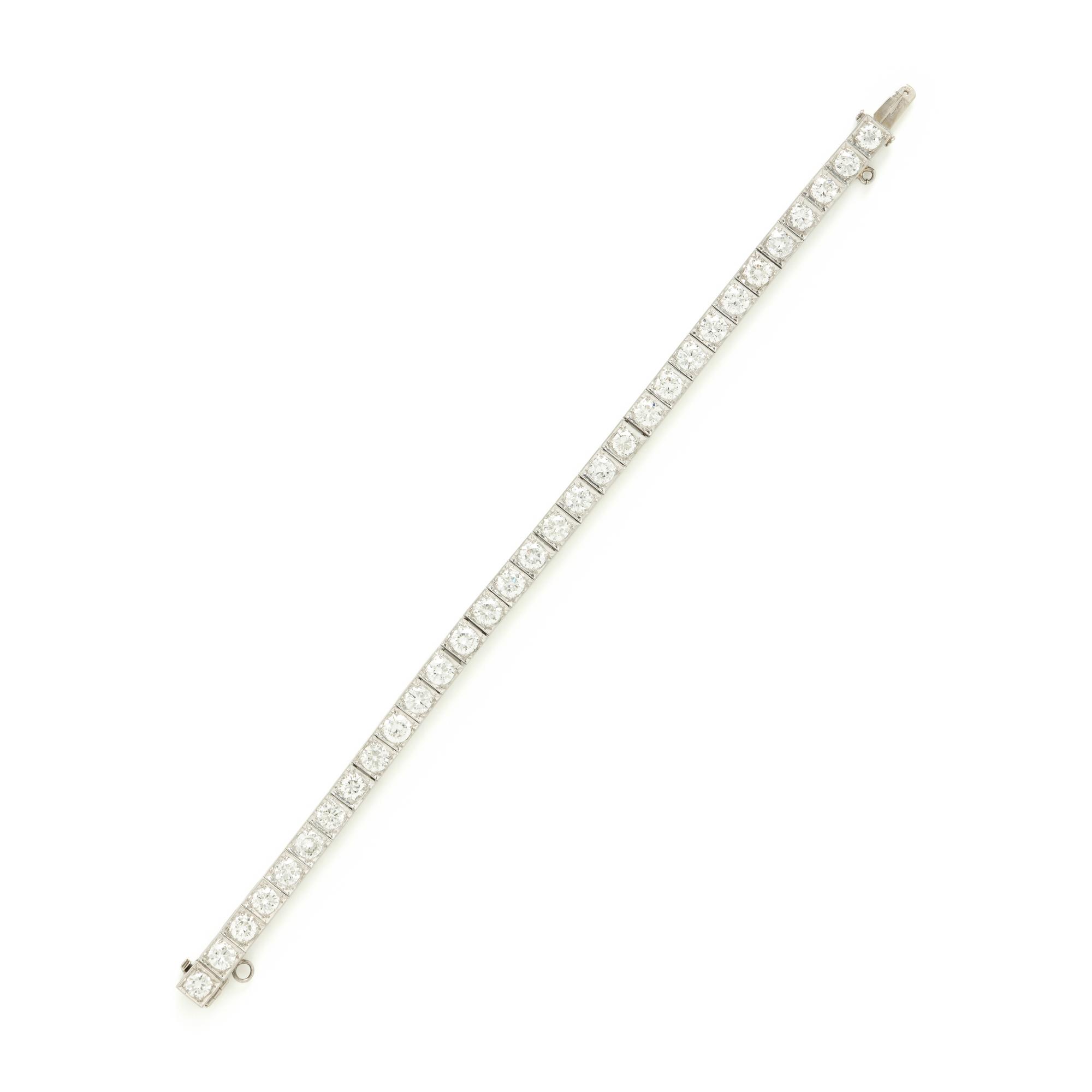 Diamond and Platinum Line Bracelet
