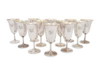 Twelve American Silver Goblets