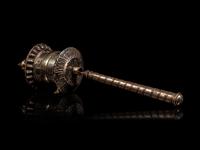 A Tibetan Silver Praying Wheel
