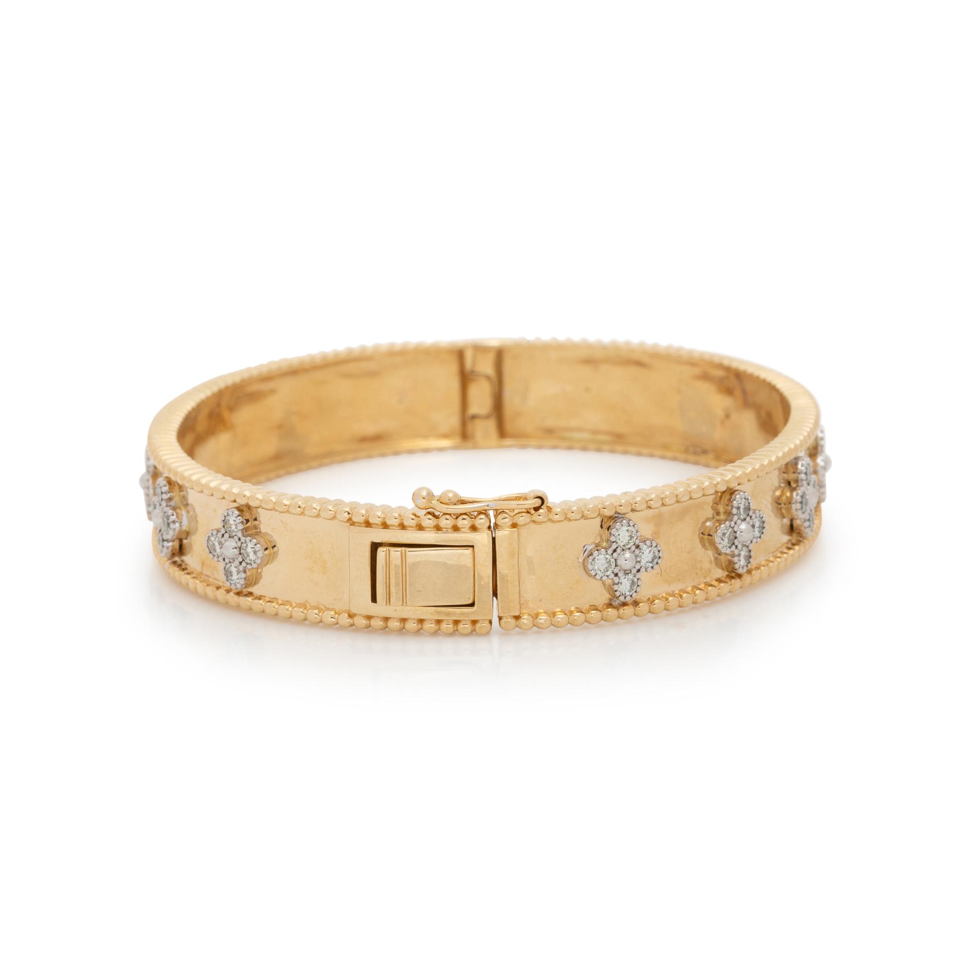 YELLOW GOLD AND DIAMOND BANGLE BRACELET