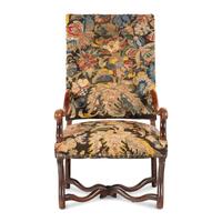 A Louis XIV Tapestry-Upholstered Walnut Fauteuil
