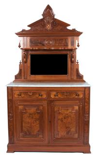 A Victorian Marble Top Server Height 90 x width 48 x depth 19 inches. — SECOND HALF 19TH CENTURY