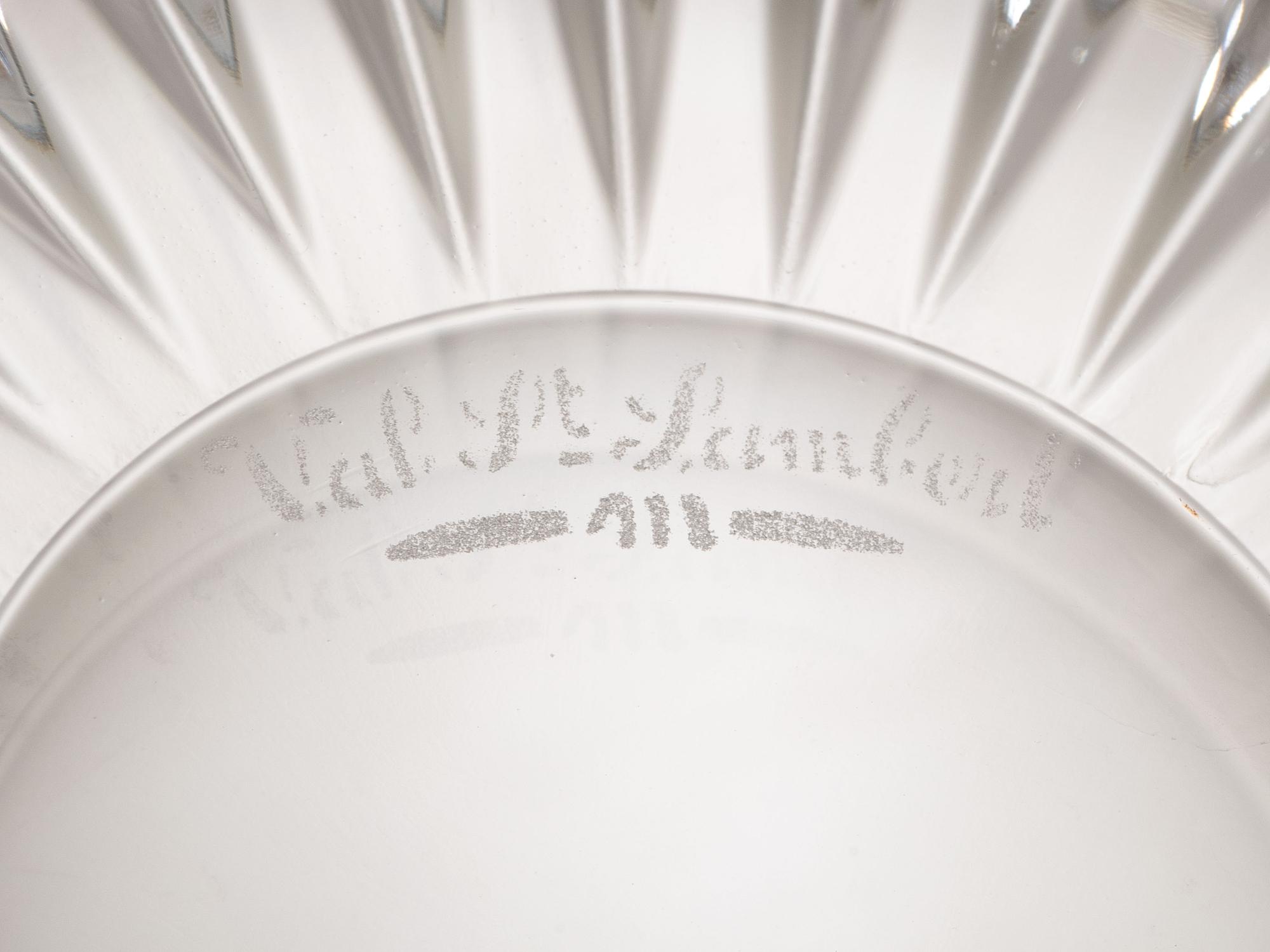 A Set of Val St Lambert Crystal Bowls and Silver Mounted Cordials