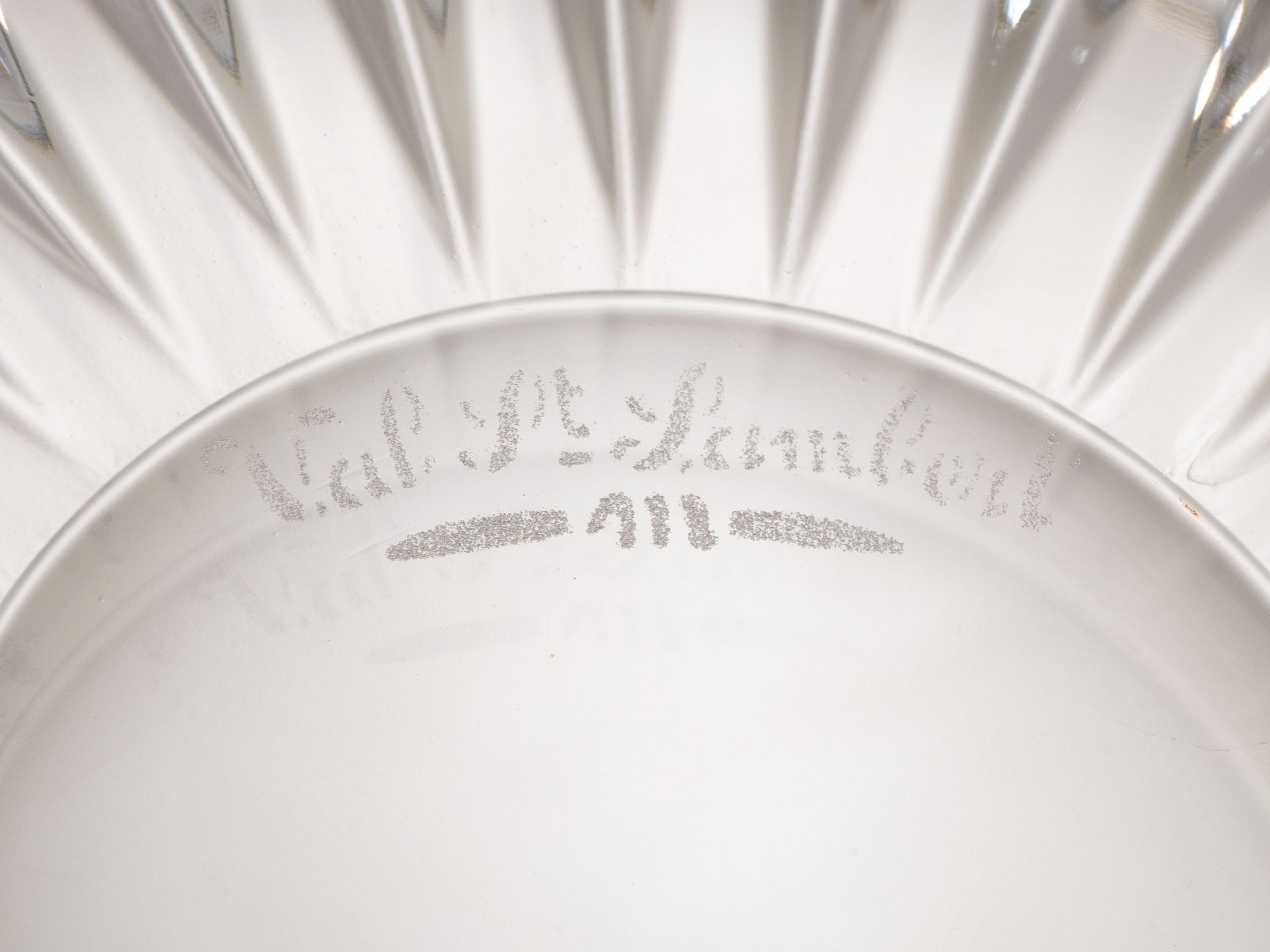 A Set of Val St Lambert Crystal Bowls and Silver Mounted Cordials