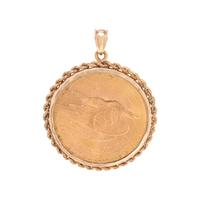 YELLOW GOLD AND COIN PENDANT