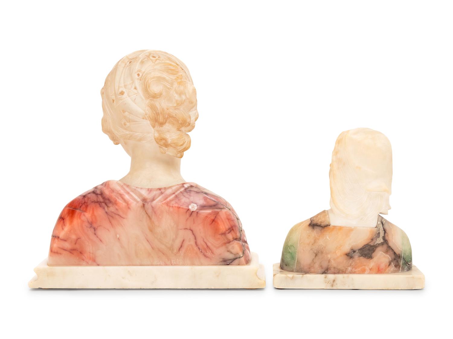 Two Italian Alabaster Busts