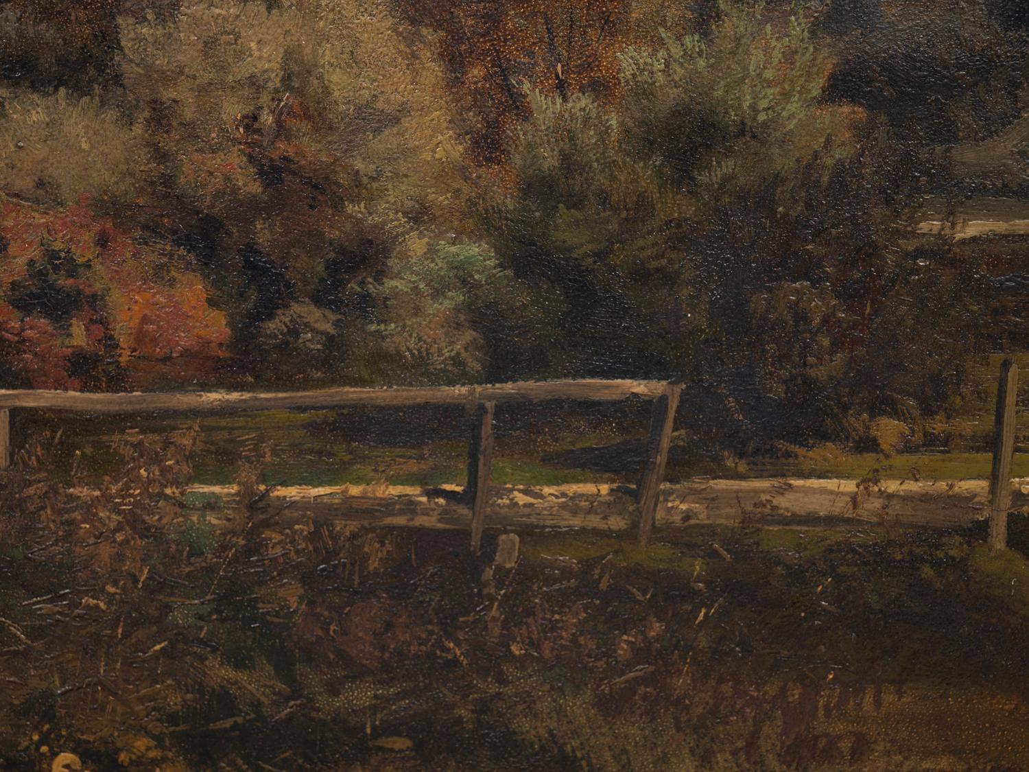 Country Scene with Cottage and Bridge , c. 1865-1875
