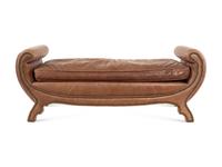 A Regency Style Leather Upholstered Bench