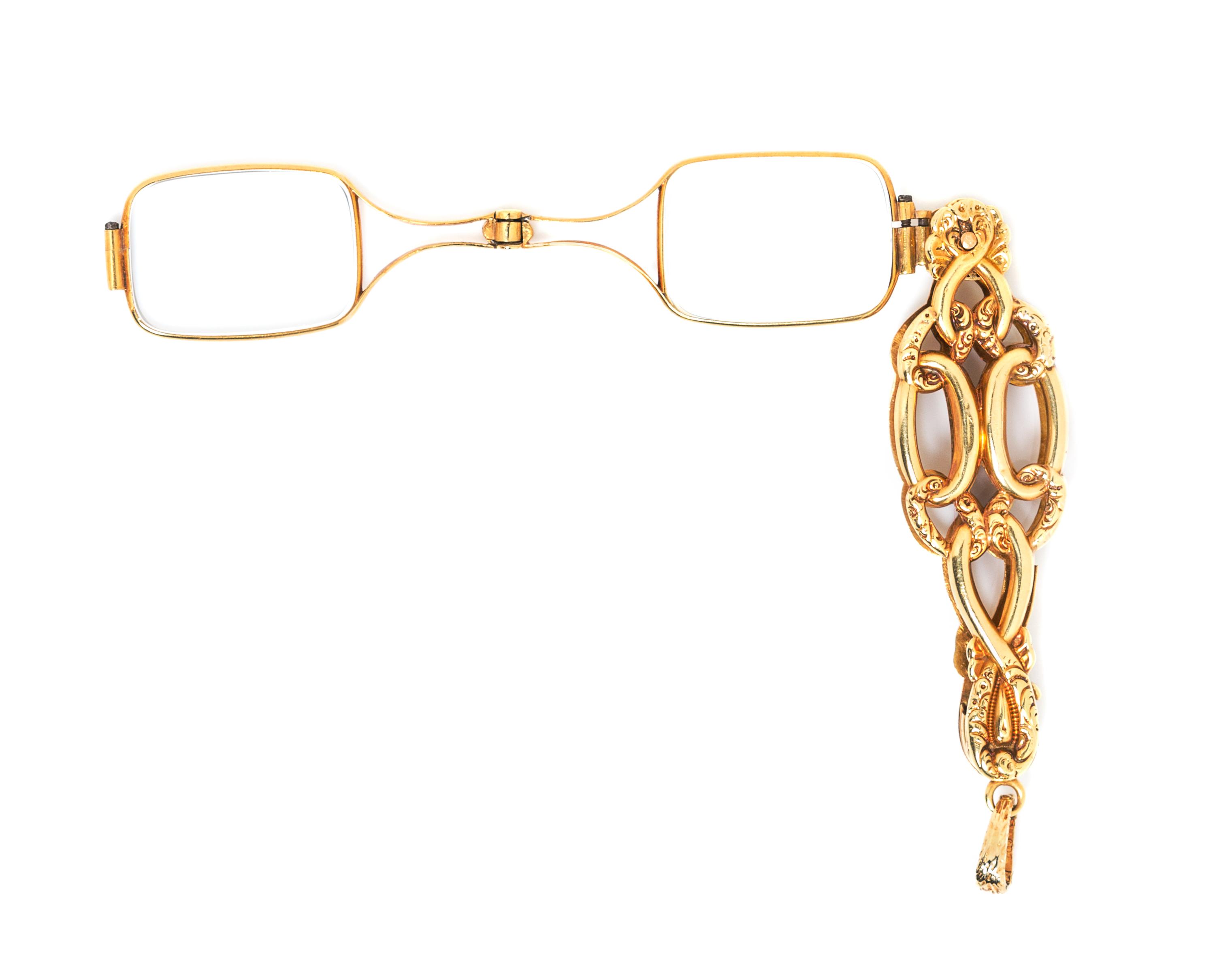 An 18 Karat Yellow Gold Lorgnette, French, 14.70 dwts.