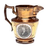 A Staffordshire Transfer-Printed Copper Lustre 'General Jackson Hero of New Orleans' Pitcher