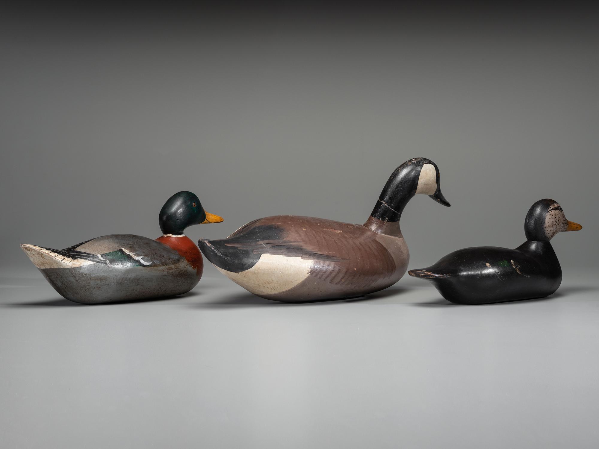 Three Carved and Painted Wood Decoys