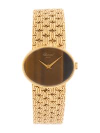 CHOPARD, 18K YELLOW GOLD AND TIGER'S EYE WATCH