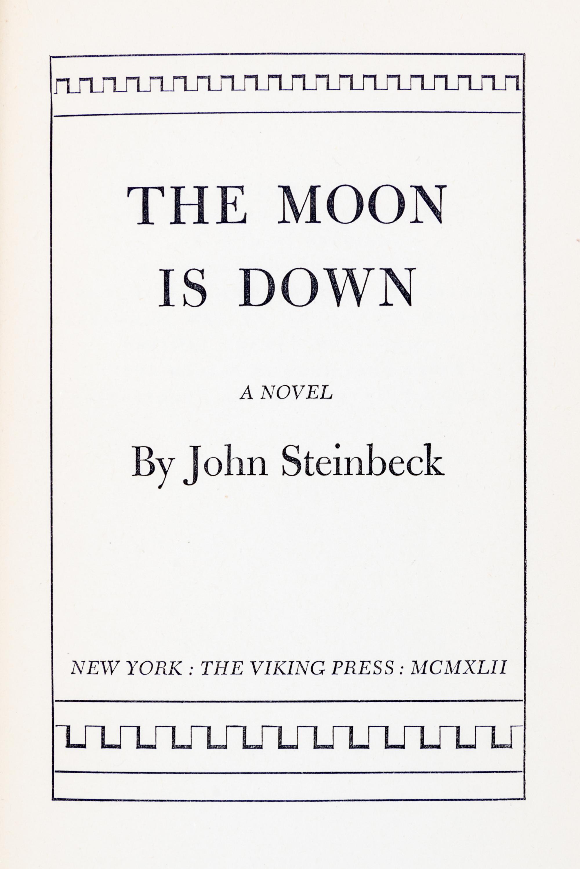 STEINBECK, JOHN. Three first editions.