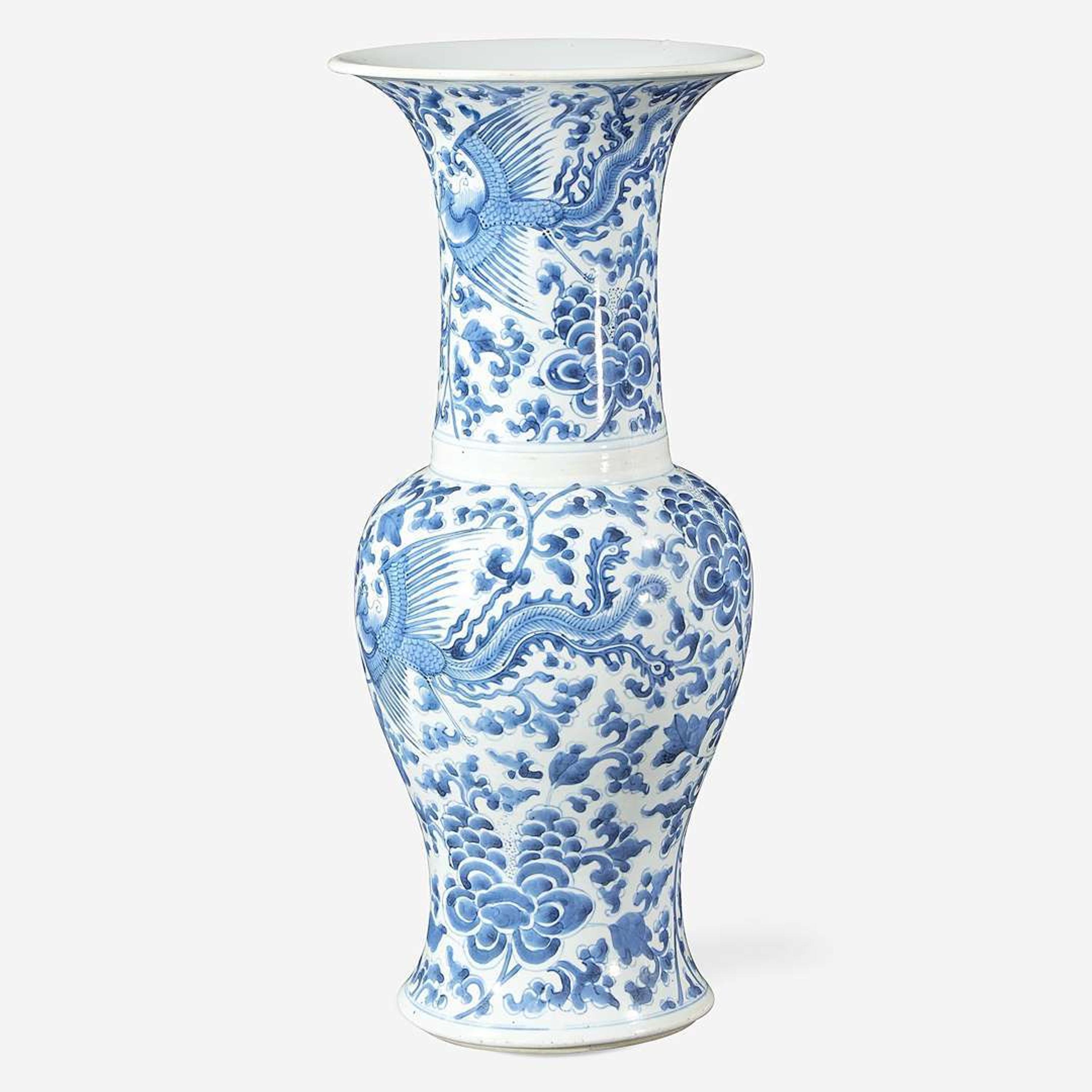 A Chinese blue and white porcelain “Phoenix-tail” vase Kangxi period