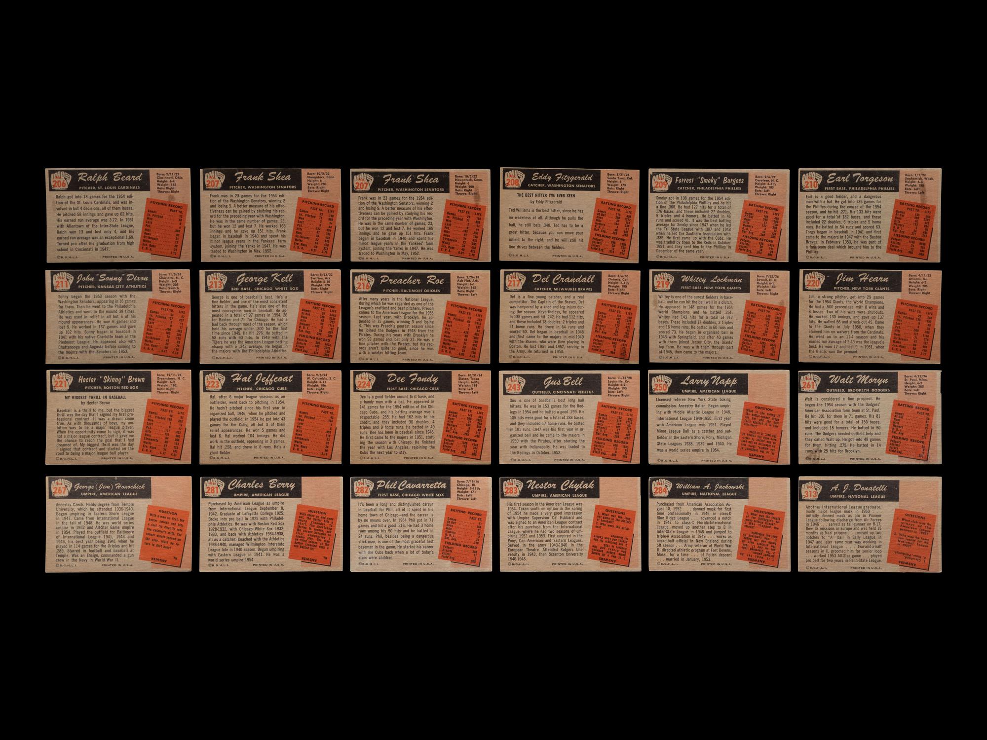 A Group of 160 1955 Bowman Baseball Cards Including Multiple Hall of Famers,